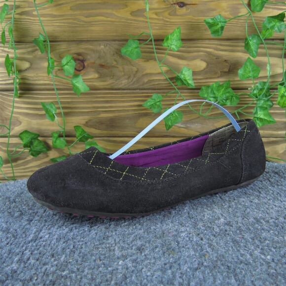 Lands' End Women's Ballet Brown Suede Sz 8 Wide Gently Used 2025 - Picture 1 of 6